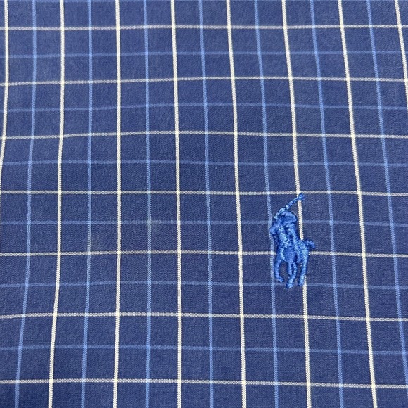 VTG Ralph Lauren Blake Button-Up Mens XL Blue Pony Cotton Windowpane Long Sleeve - Picture 11 of 16